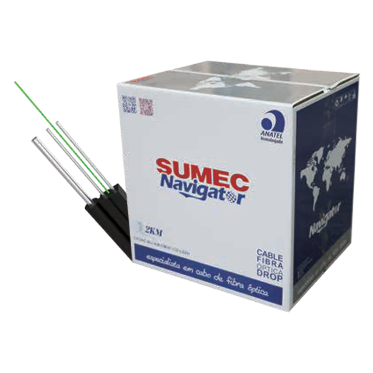 FIBRA OPTICA GJYXCH DROP 1 HILO G657.A2 SUMEC MENSAJERO METALICO 1KM