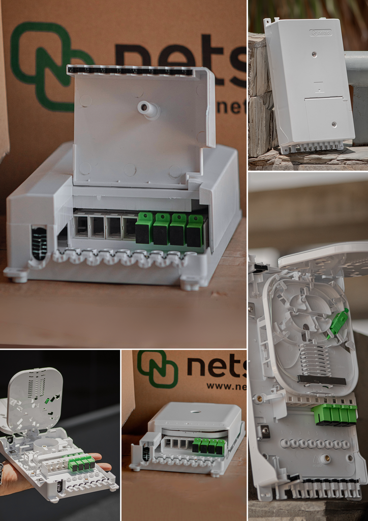 CAJA NAP 8 PUERTOS IP65 ABS+PC NETSO CARGADA CON SP 1X4 ST-F227