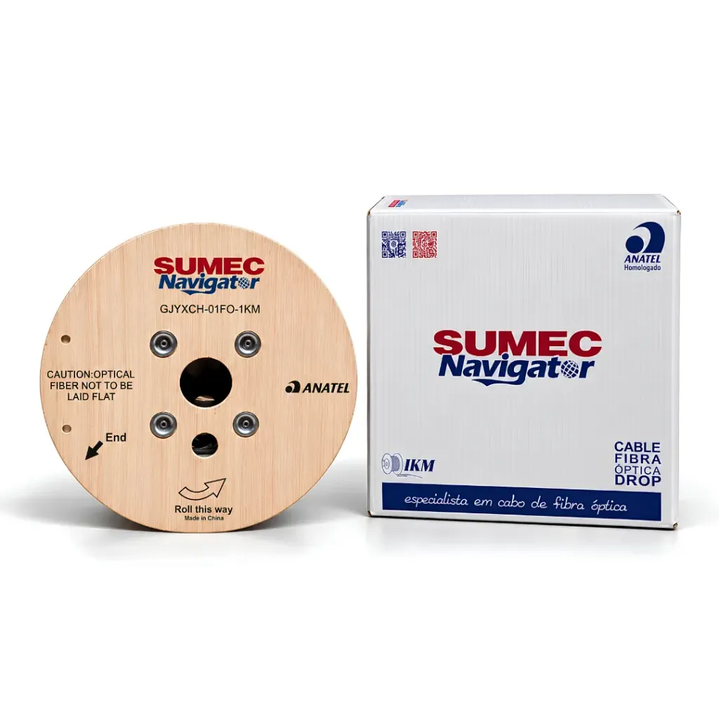 [NTS010024] FIBRA OPTICA GJYXCH DROP 2 HILOS G657.A2 SUMEC MENSAJERO METALICO 1KM