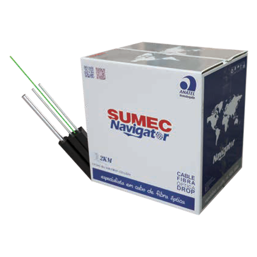 [NTS010025] FIBRA OPTICA GJYXCH DROP 1 HILO G657.A2 SUMEC MENSAJERO METALICO 1KM